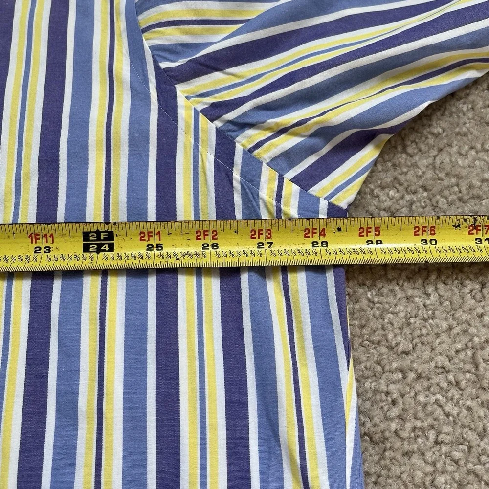 Polo Ralph Lauren Blake Shirt Mens XL Yellow Blue Purple Striped Preppy Colorful